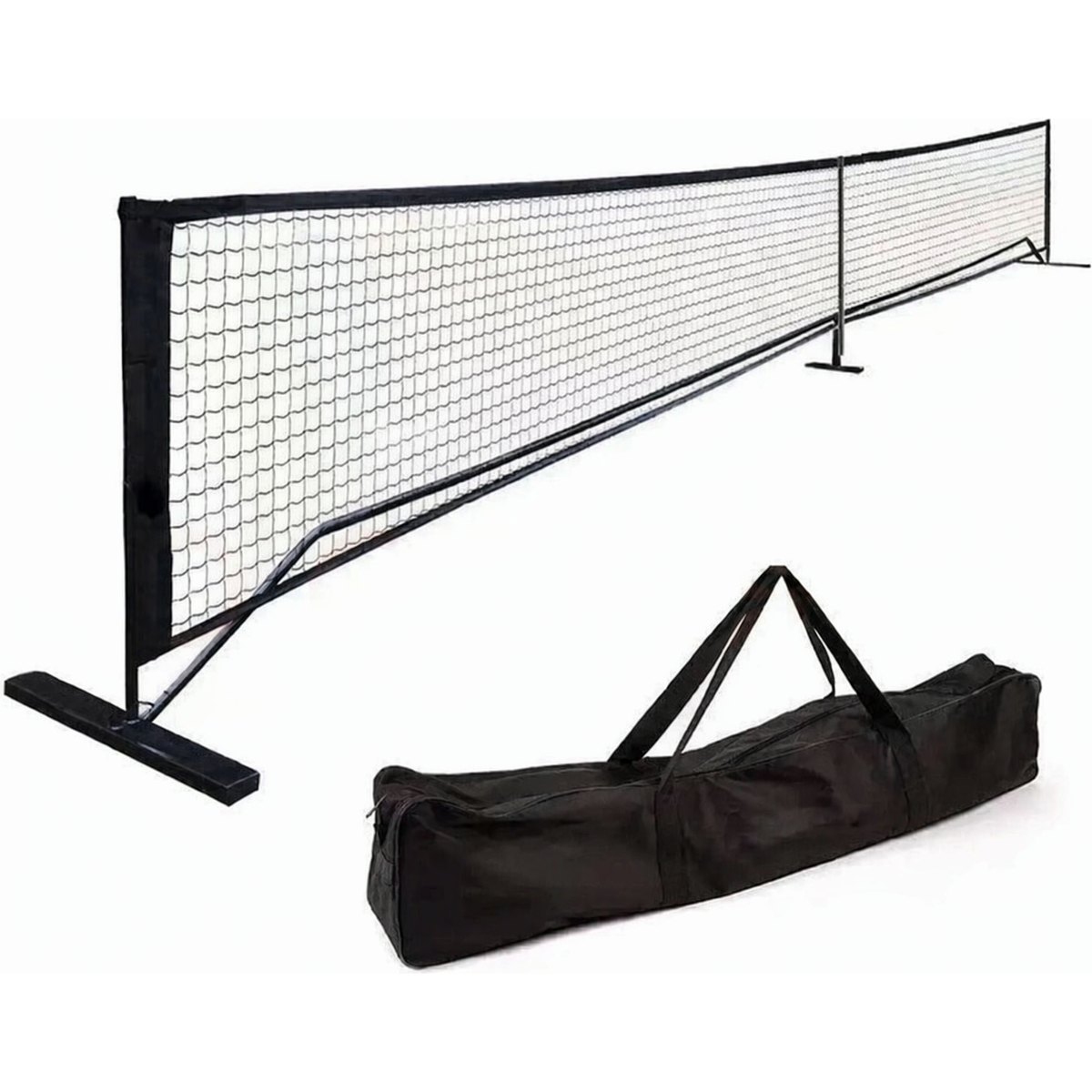 Portable pickleball net set for indoor and outdoor courts